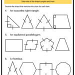 Classifying Shapes Multiple Choice Common Core Sheets Common Core