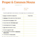Common And Proper Noun Sort Worksheet Common And Proper Nouns
