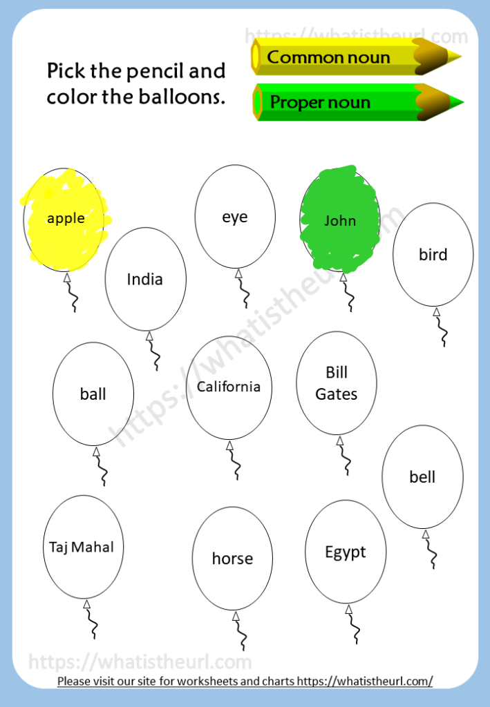 Common And Proper Noun Worksheet For Class 3 Grade 3 Grammar Topic 7 