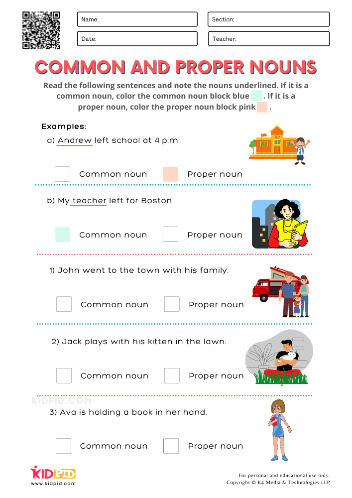 Common And Proper Nouns Online Worksheet For Grade 3 Proper And 