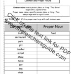 Common And Proper Nouns Worksheet