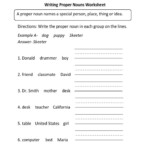 Common And Proper Nouns Worksheets For Grade 5 A Common And Proper