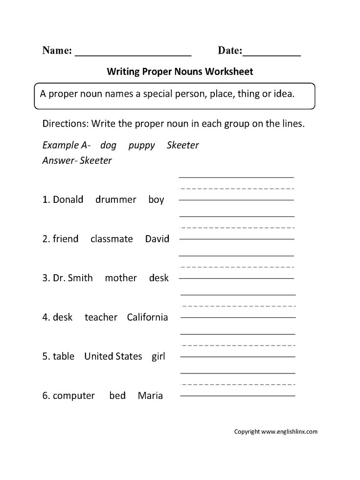 Common And Proper Nouns Worksheets For Grade 5 A Common And Proper