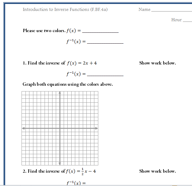 Common Core Algebra 1 Practice Worksheets Common Core Worksheets