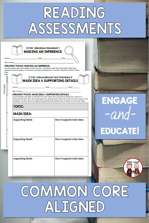 Common Core Aligned Reading Assessments Reading Assessment Upper 