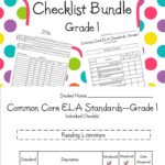 Common Core Checklist Bundle Math And ELA Grade 1 Common Core