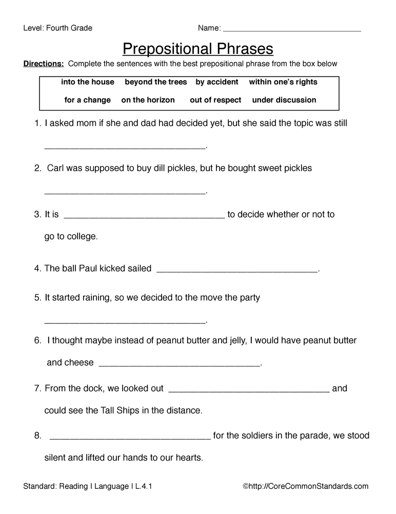 Common Core Worksheet L 4 1 Free Worksheets