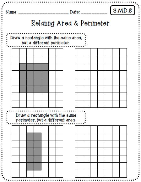 Common Core Worksheets 3rd Grade Edition Area And Perimeter Common 