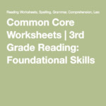 Common Core Worksheets 3rd Grade Reading Foundational Skills