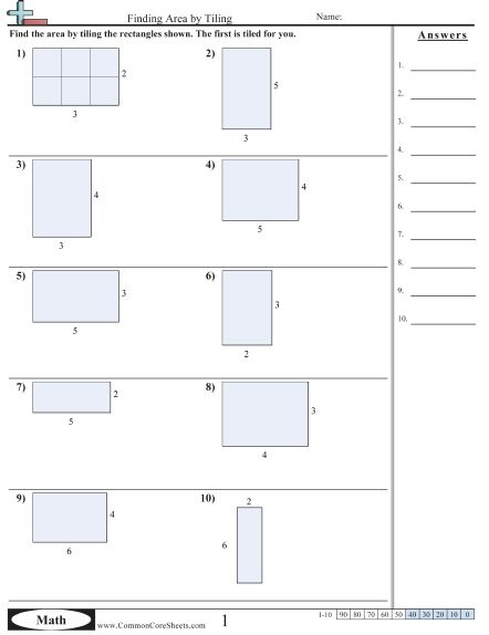 Common Core Worksheets Area Common Core Worksheets