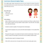 Common Denominator Race Online 5th Grade Arithmetic Activity For