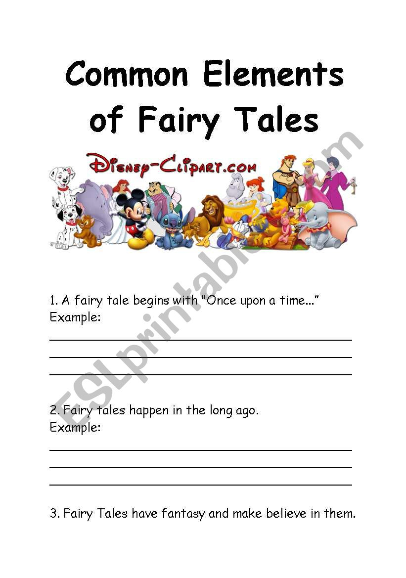 Common Elements Of Fairy Tales ESL Worksheet By Nitters