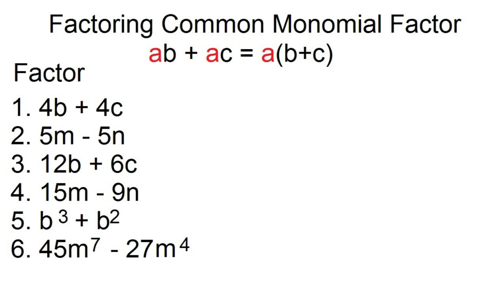 Common Monomial Factor Steps Avsfashionproduct