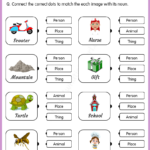 Common nouns match worksheet 3 Your Home Teacher