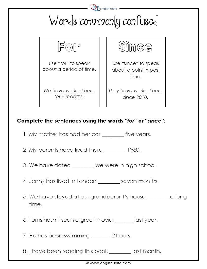 Commonly Confused Words Worksheet 1 Answer Key