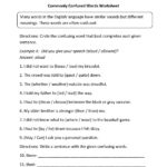 Commonly Confused Words Worksheet Worksheets For Home Learning