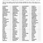 Commonly Misspelled Words Worksheet Commonly Misspelled Words