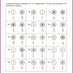 Comparing Fractions Using Benchmarks 4th Grade Worksheet Worksheet