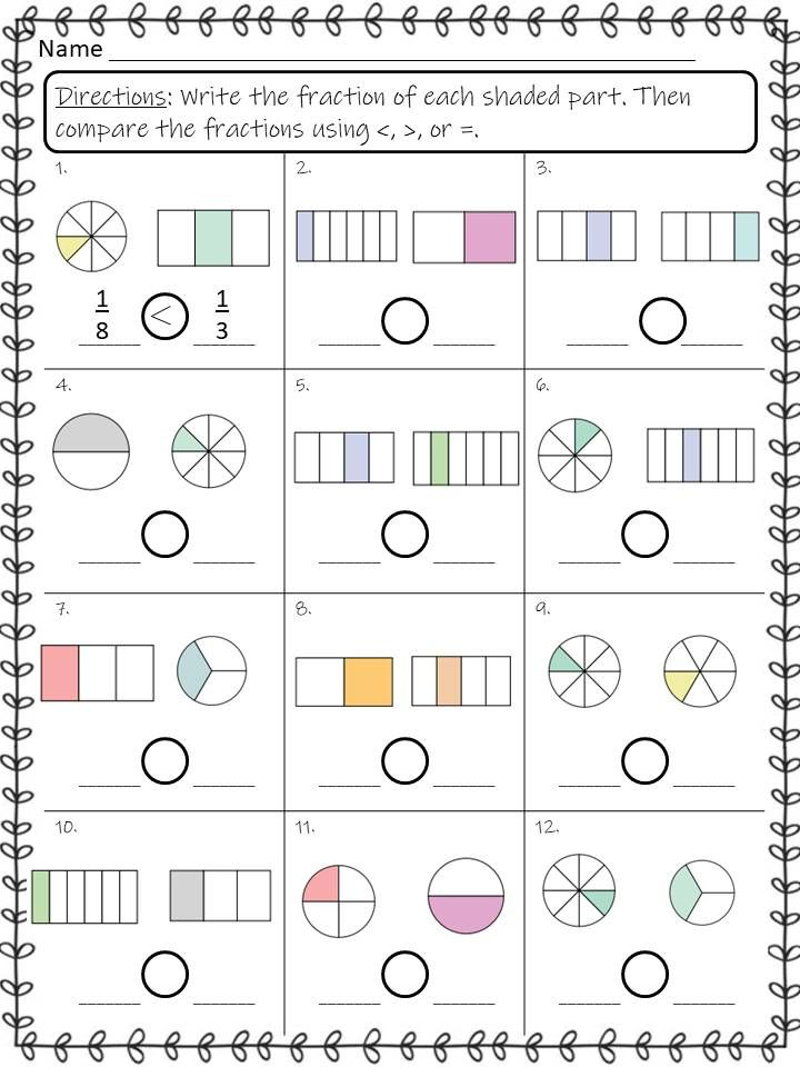 Comparing Unit Fractions Worksheets In 2023 Fractions Worksheets 