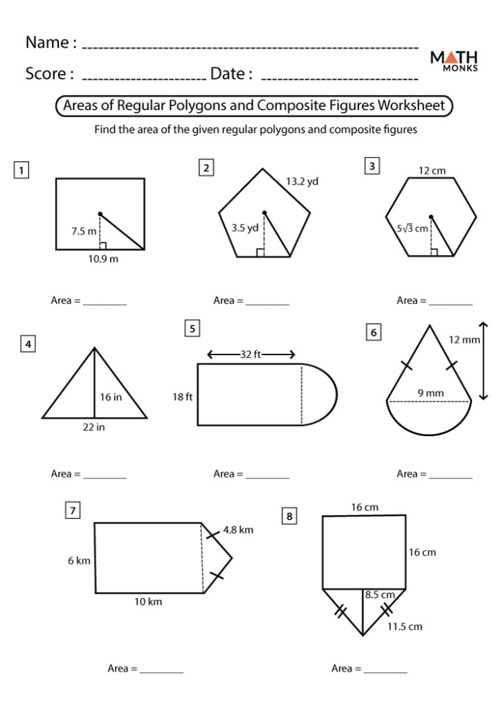 Composite Figures Area Worksheet