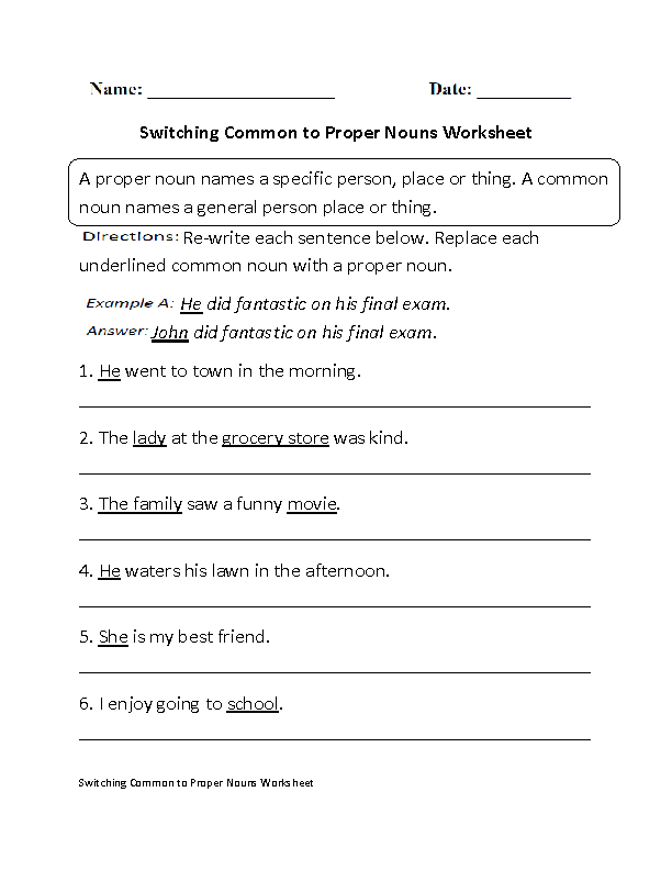Concrete And Abstract Nouns Worksheet Answers Grade 2 Nouns 