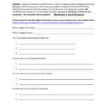 Digital Citizenship Webquest Worksheet