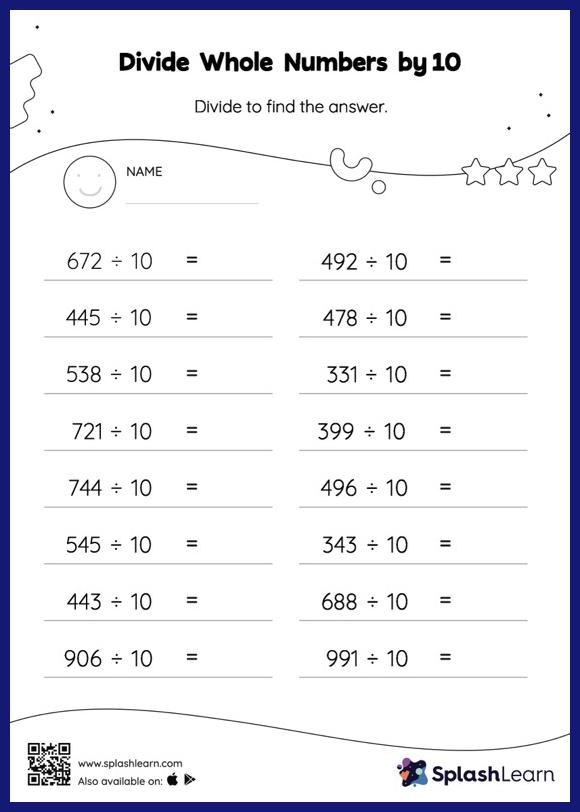 Divide Decimals By Whole Numbers Worksheet