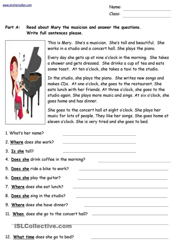 Easy And Beginner Reading Comprehension Passages And Middle School 