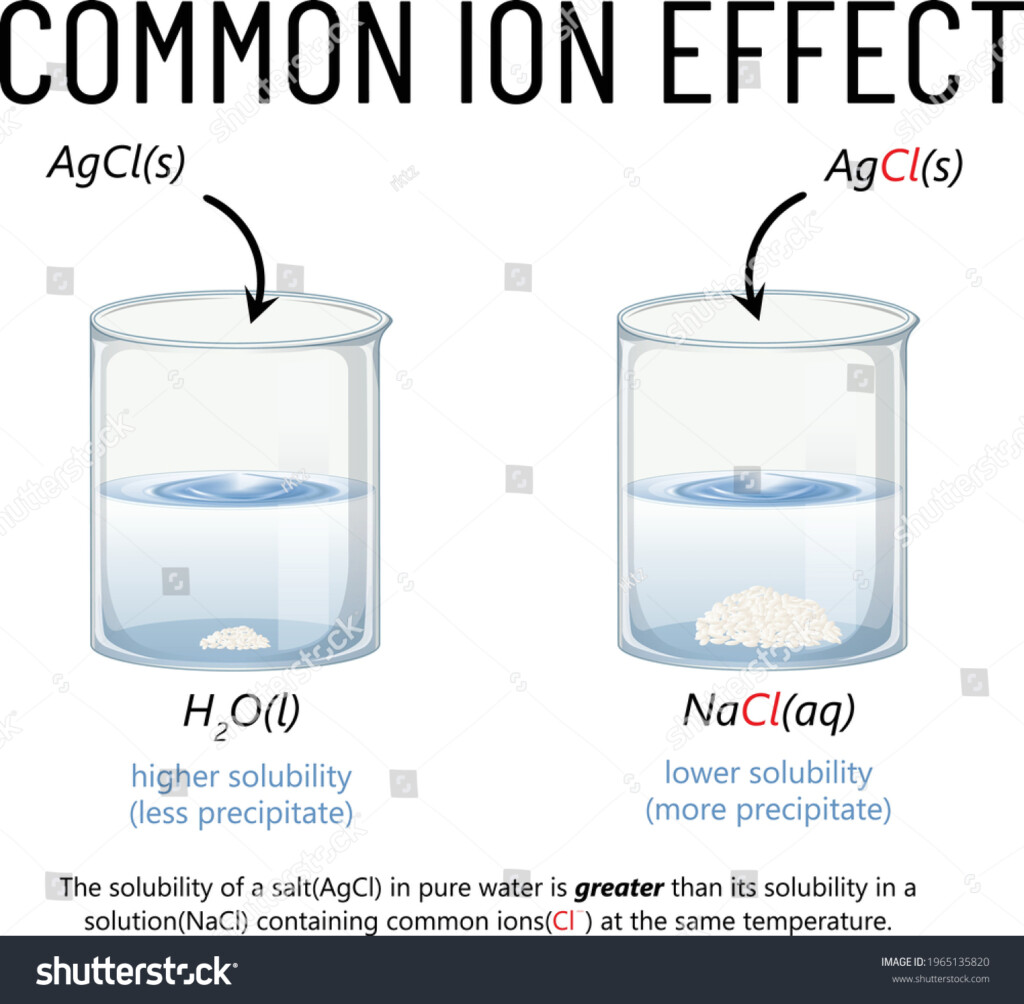 Efecto Ion Frecuente En La Solubilidad Vector De Stock libre De 