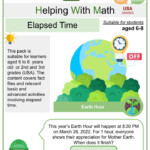 Elapsed Time Earth Hour Themed Math Worksheets Aged 6 8 Years