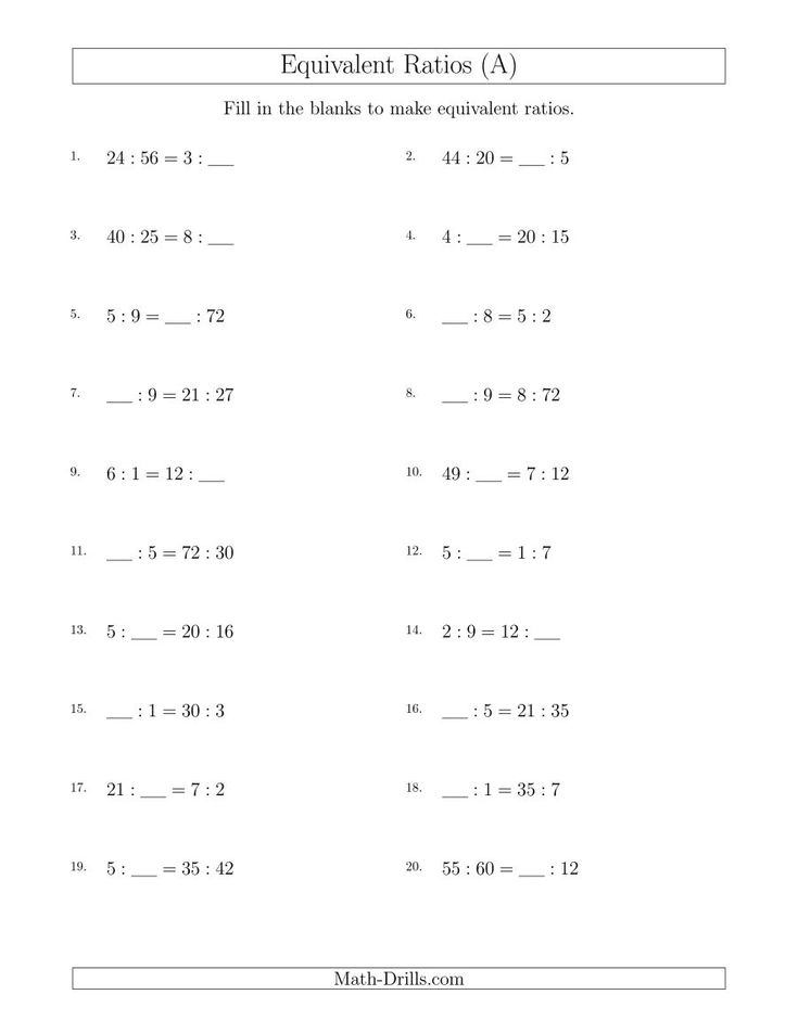 Equivalent Ratio Worksheets 6Th Grade