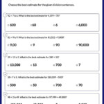 Estimating Quotients 4th Grade Math Worksheet Greatschools Free