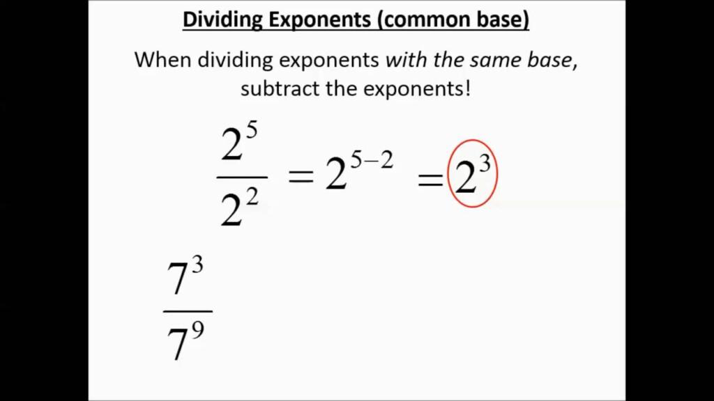 Exponents With Common Bases Multiplying And Dividing YouTube