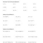 Exponents Worksheets