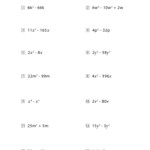 Factor Monomials Worksheet