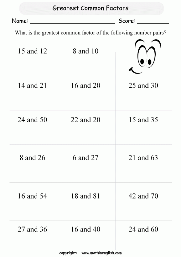 Factoring Out The Gcf Worksheet