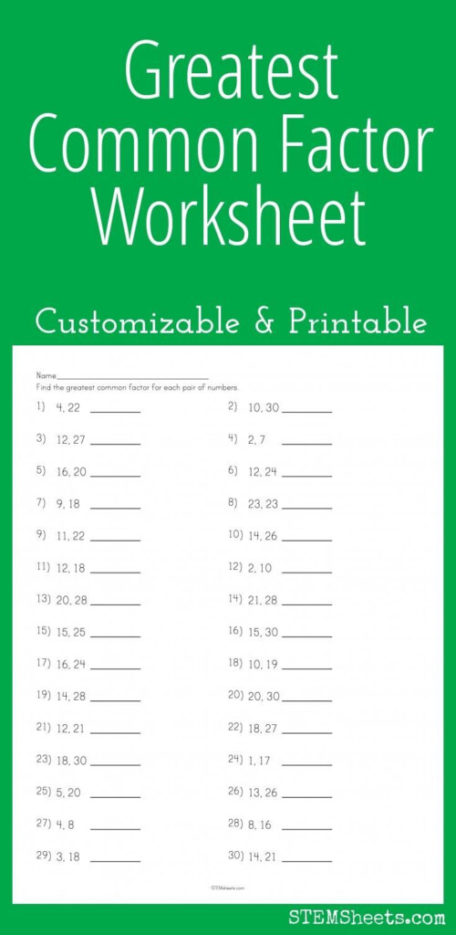 Factoring Worksheet Pdf 6th Grade Printable Fleur Sheets