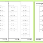 Factorising Matching Pairs Differentiated Worksheet Worksheets