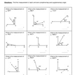 Finding Complementary And Supplementary Angles Worksheet