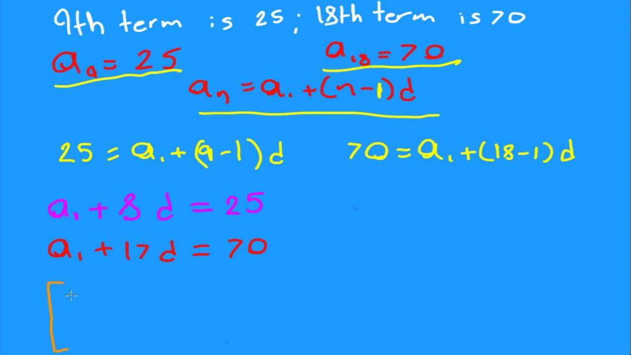 First Term Common Difference And Recursive Formula YouTube