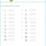 Fraction To Decimal Worksheets