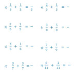 Fractions With Unlike Denominators Worksheets