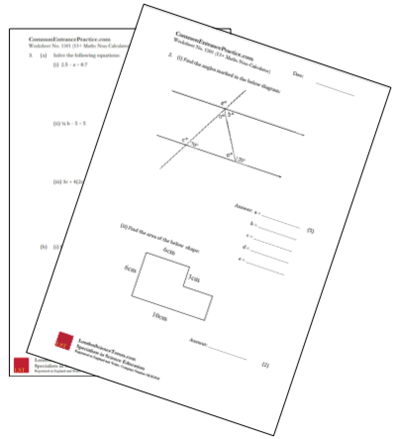 Free Common Entrance Past Papers London Science Tutors