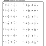 Free Fraction Worksheets Adding Subtracting Fractions Fractions Mrs