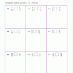 Free Worksheets For Comparing Or Ordering Fractions Ordering