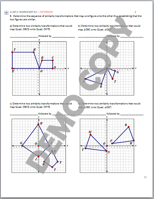 G Co A 2 Worksheet 2 Geometry Common Core Answers Common Core Worksheets