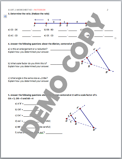 G Srt A 1 Worksheet 4 Geometry Common Core Answers Common Core Worksheets