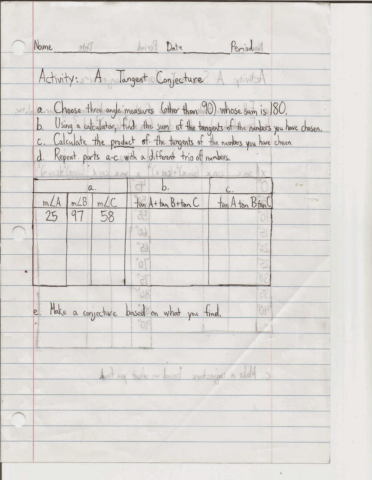 Geometry Common Core Style Activity The Sine Cosine And Tangent 