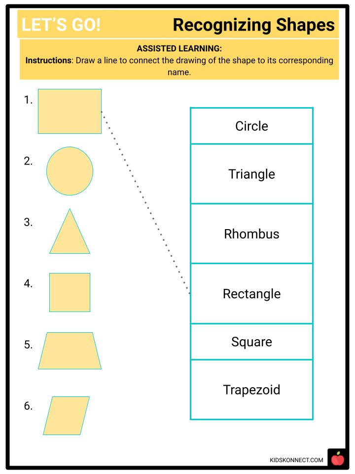 Geometry Recognizing Shapes CCSS 2 G 1 Facts Worksheets For Kids