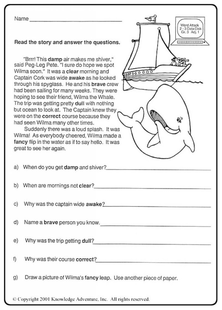 Grade 4 Childrens Stories Reading Worksheets K5 Learning 